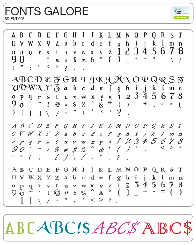 eCraft SD Image Cards Fonts Galore